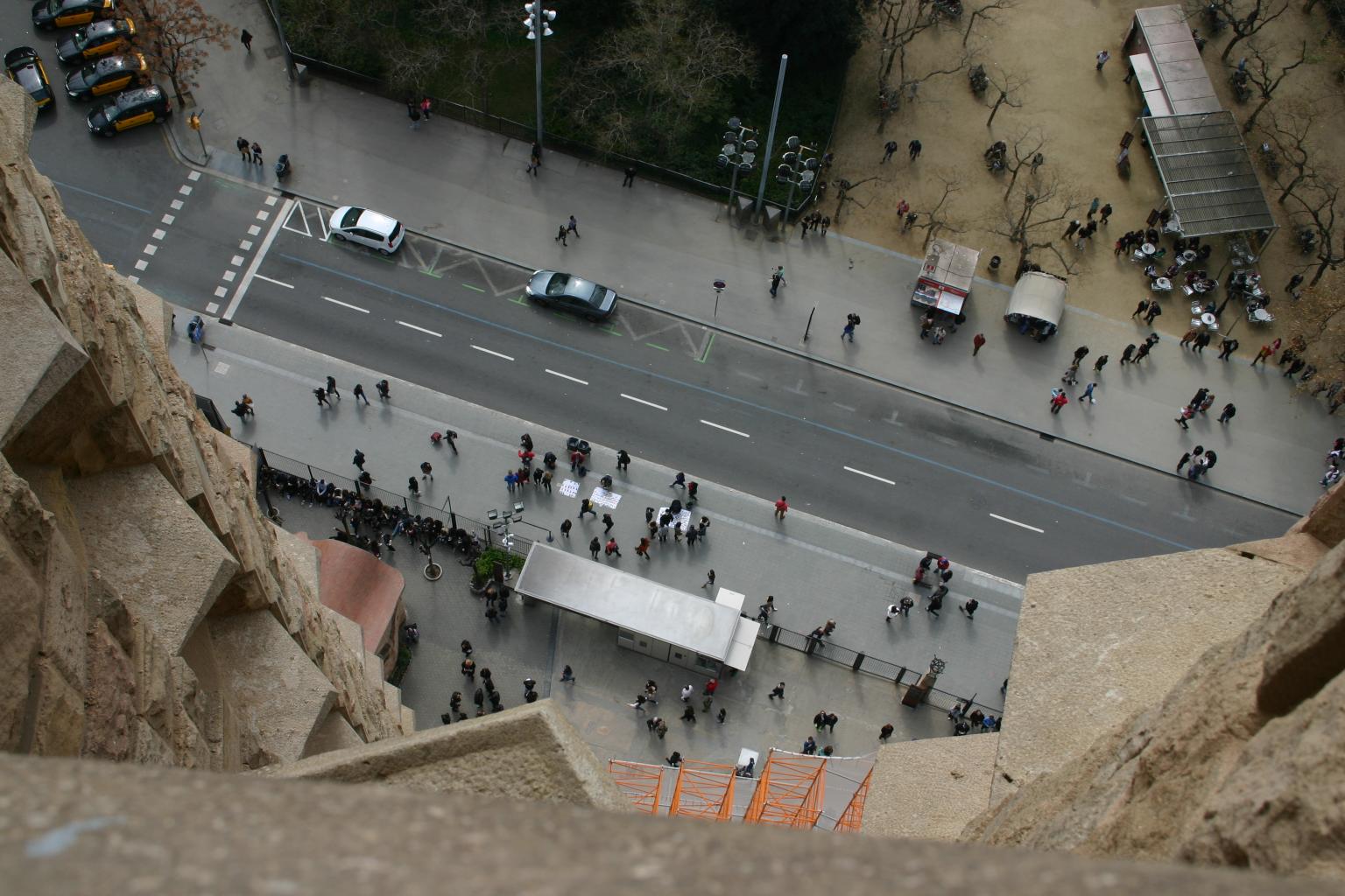 Monday 23rd March, view from a tower window of Gaudi's La Sagrada Familia, Barcelona.