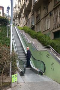 Sunday 22nd March, escalator up towards Jardins del Turó del Putxet, Vallcarca, Barcelona.