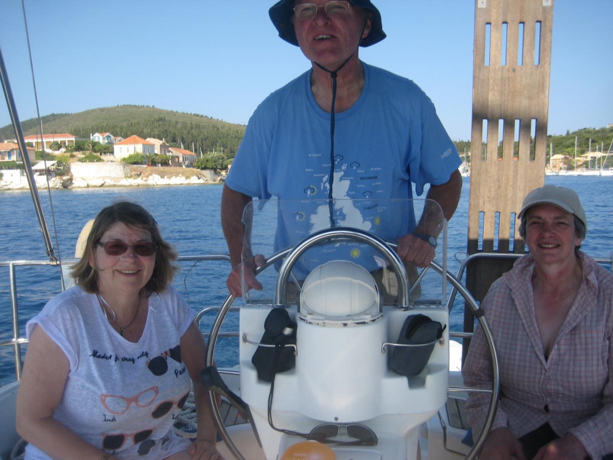 Tuesday morning 15th September, Tim at the helm with Hilary & Joan.
