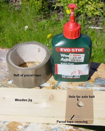 Photo of materials used for preparing a wooden jig