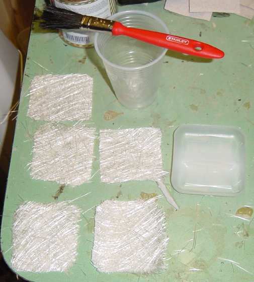 Photo, preparing to make a GRP pad