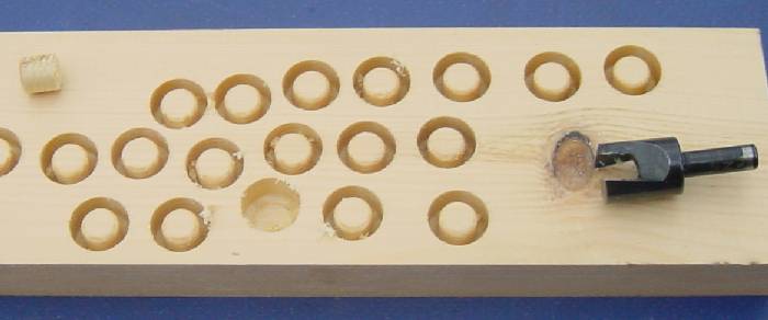 Photo, making the wooden plugs