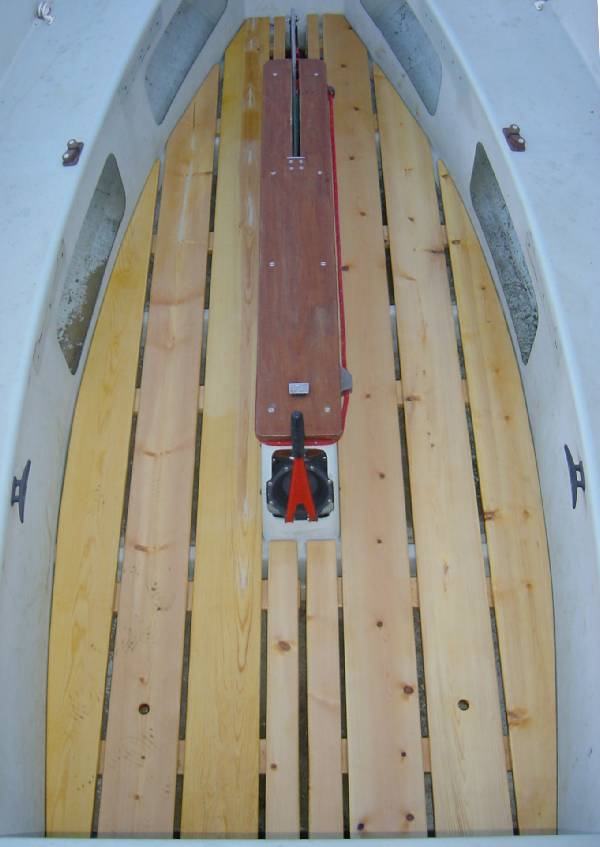 Photo of finished boards, fitted in the boat
