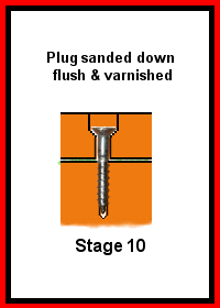 Plug sanded down & varnished