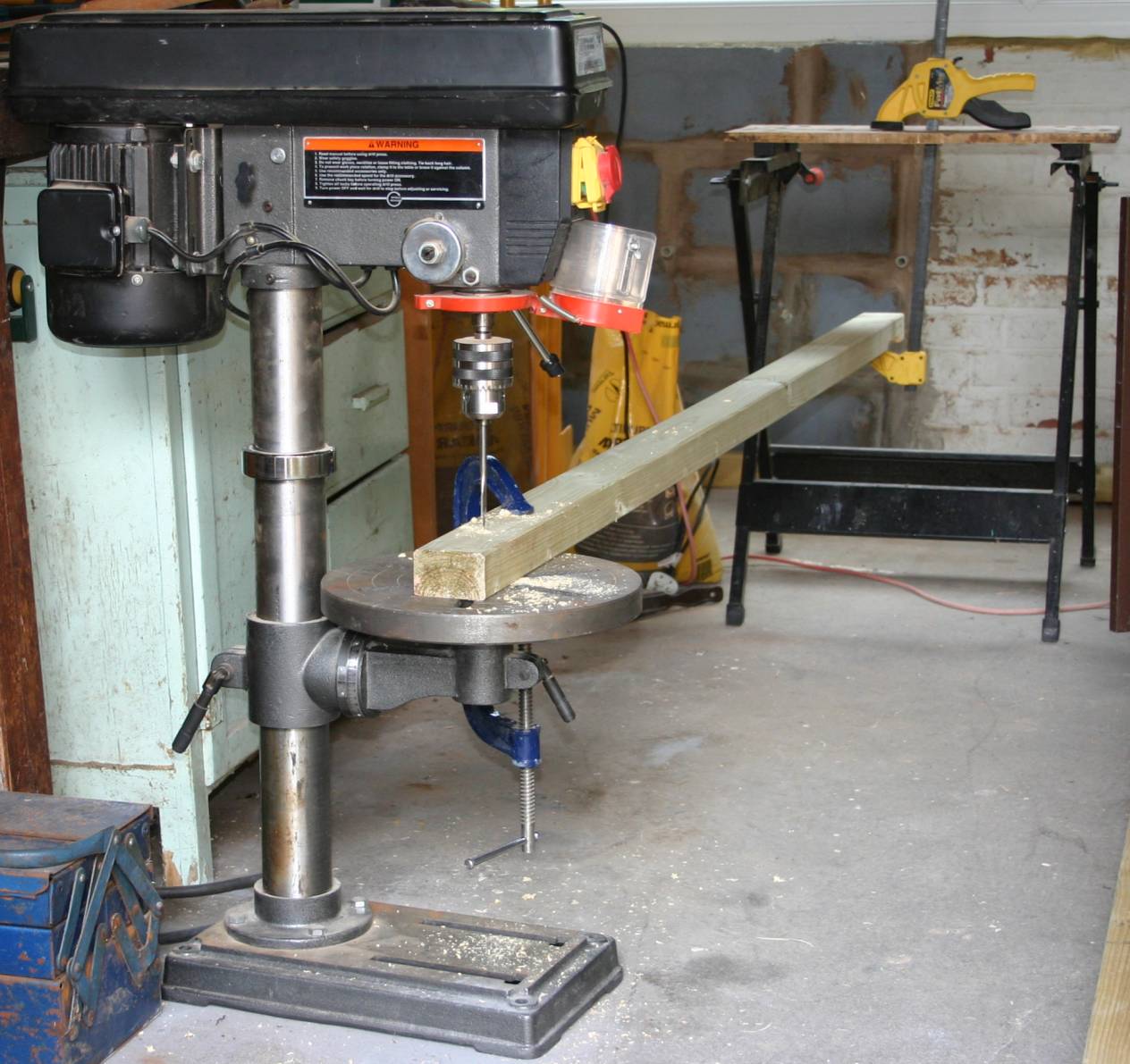 Jig used for accurate drilling of studs.