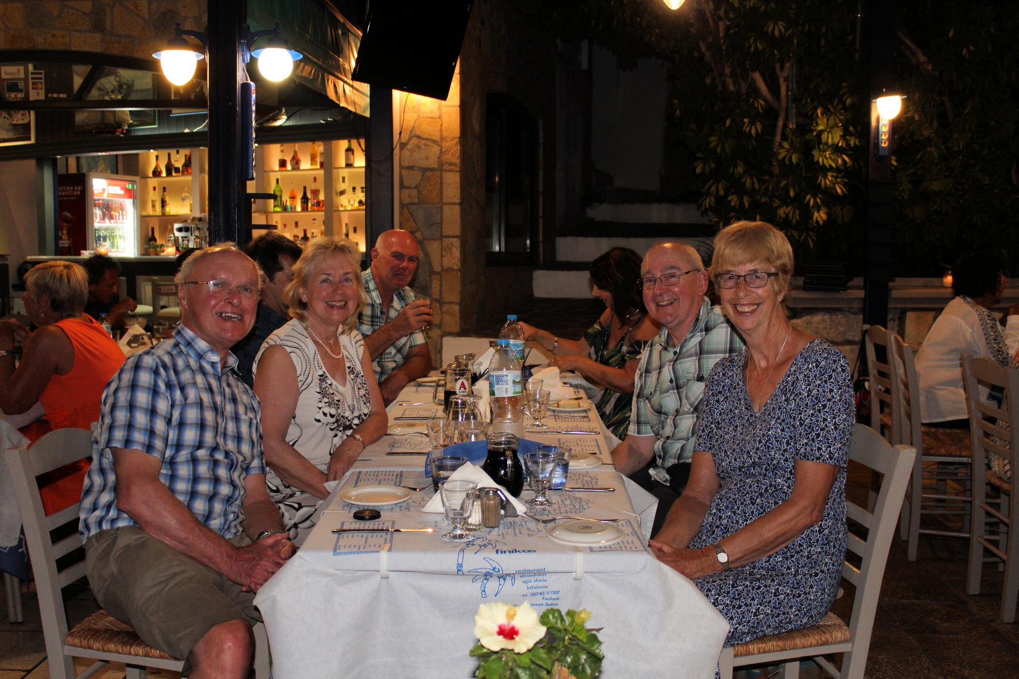 Final evening and taberna meal at Effimia, Kefalonia, 14th Sept, 2018.
