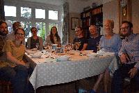 Sunday 4th June, animated conversation during supper at Orchard Drive!