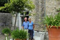 Sunday 31st July, Tim & Trish in the Italian Garden, St Fagans Castle.