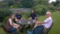 Sunday 24th July, tea in the garden with Christian at Orchard Drive