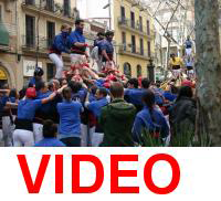 Sunday 22nd March, video of Human Castles (Casteller), Plaça de Santa Madrona, Poble Sec, Barcelona.