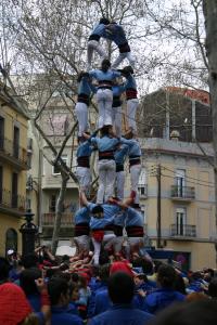 Sunday 22nd March, Human Castles (Casteller), Plaça de Santa Madrona, Poble Sec, Barcelona.
