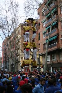 Sunday 22nd March, Human Castles (Casteller), Plaça de Santa Madrona, Poble Sec, Barcelona.