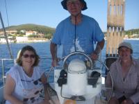 Tuesday morning 15th September, Tim at the helm with Hilary & Joan