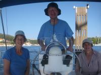 Tuesday morning 15th September, Tim at the helm with Trish & Joan