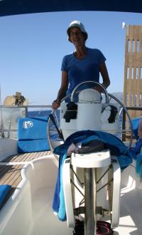 Tuesday 15th September, Trish safely steering us on our way to Agia Effimia