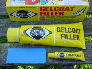 Picture of Gelcoat repair kit: filler, hardner and plastic mixing spatula