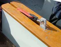 Photo of modified centreplate arm on Lugger