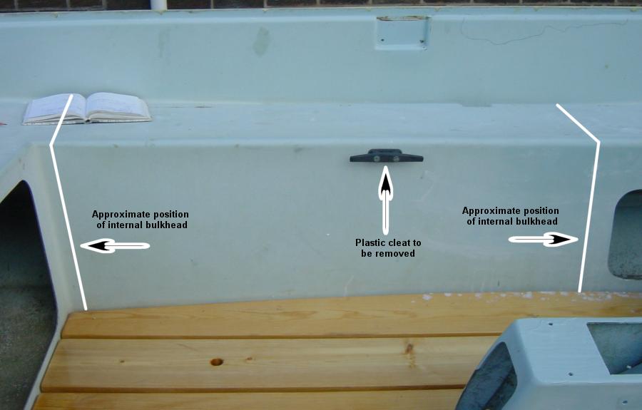Location of cleat and bulkheads, port side