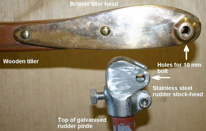 Parts of the tiller & rudder stock