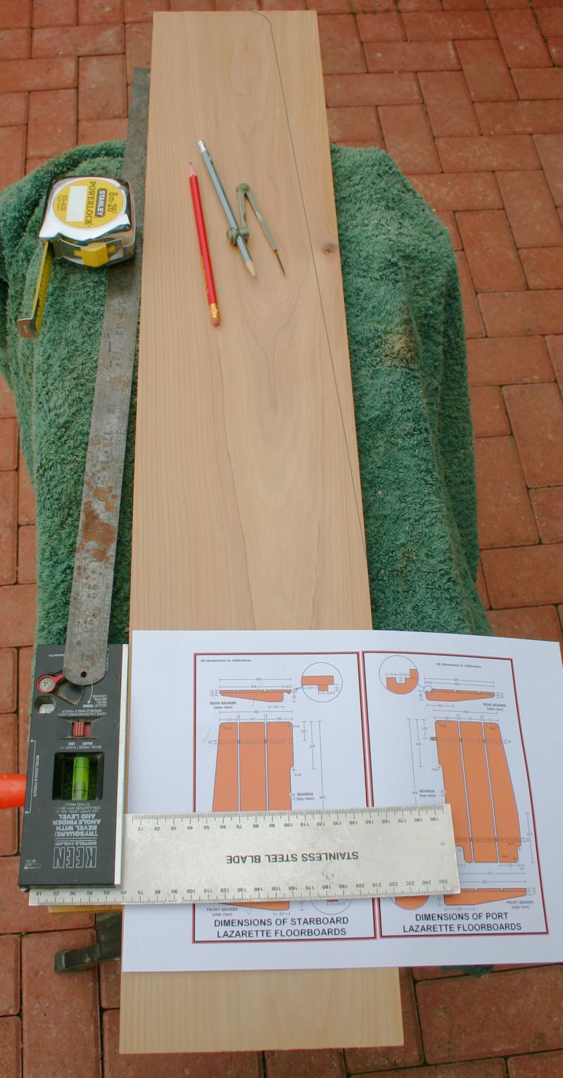 Marking prior to cutting the wood
