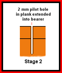 Extending the pilot hole for the screw