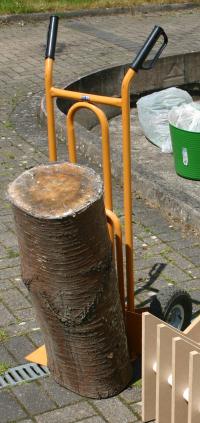 Photograph of sack truck in use.