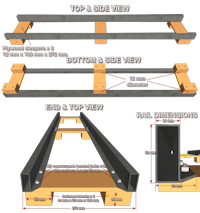 Sketch showing actual rails used for construction.