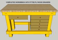 Drawing of completed workbench.