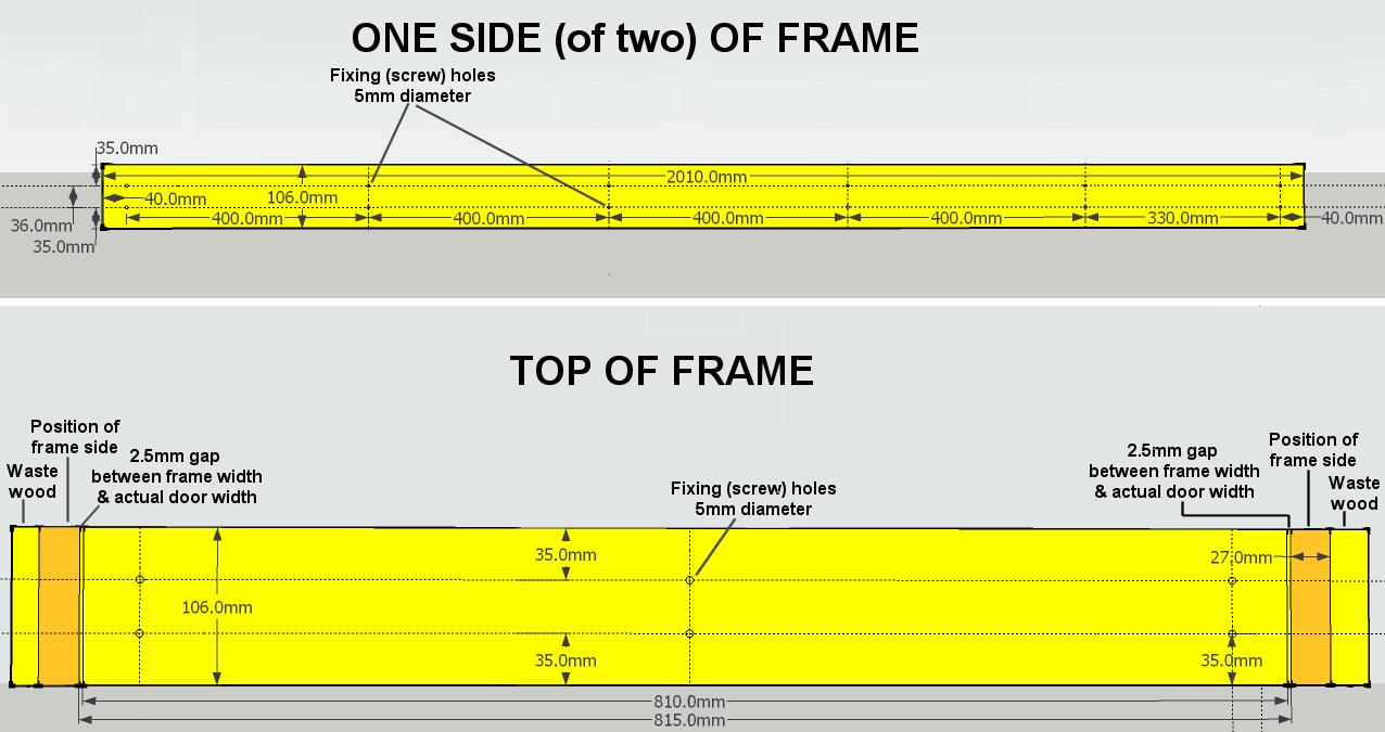 Door frame dimensions.