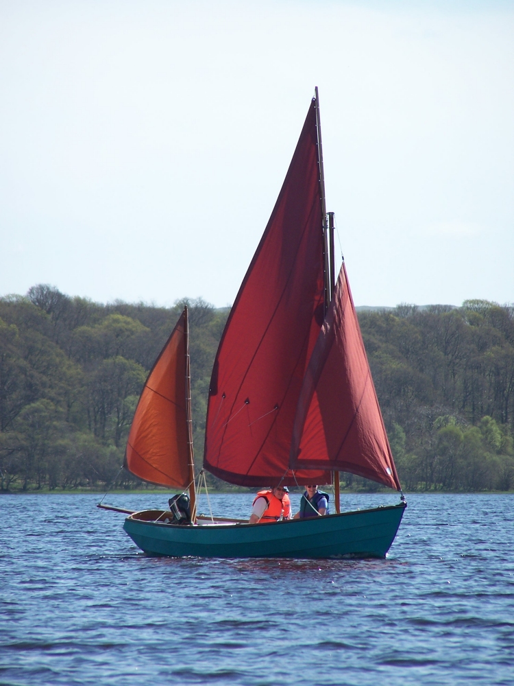 Photograph of my Drascombe Lugger sailing on Loch Ken, Scotland.