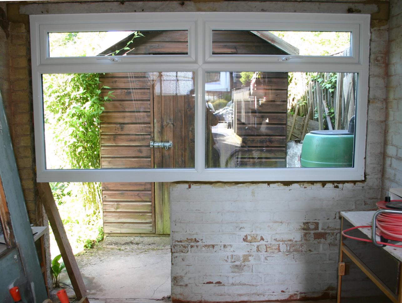 View of New Window Inside Garage.