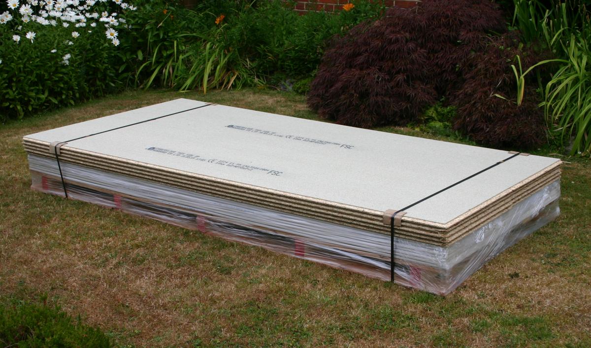 Plasterboard & chipboard flooring delivered 20th July 2015.