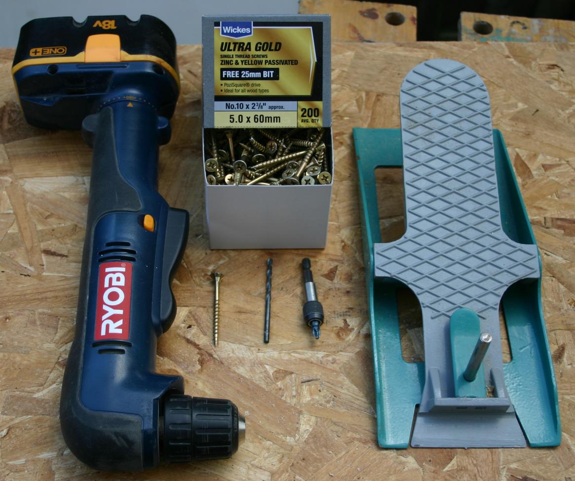 Tools for attaching the OSB wall sheathing.