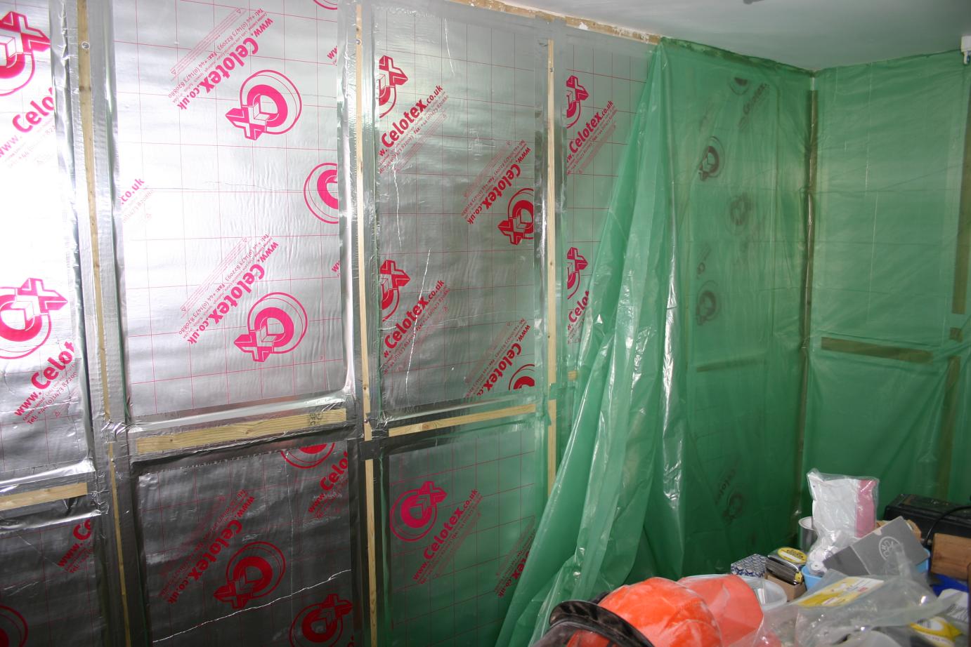 Work in progress completing the insulation, 6th September 2015.