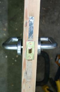 The fitted latch & door handles.