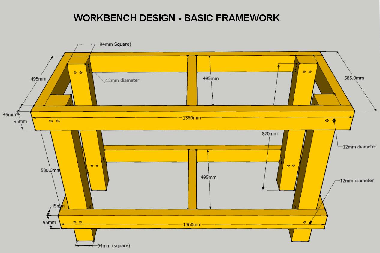 Sketch plan of workbench.