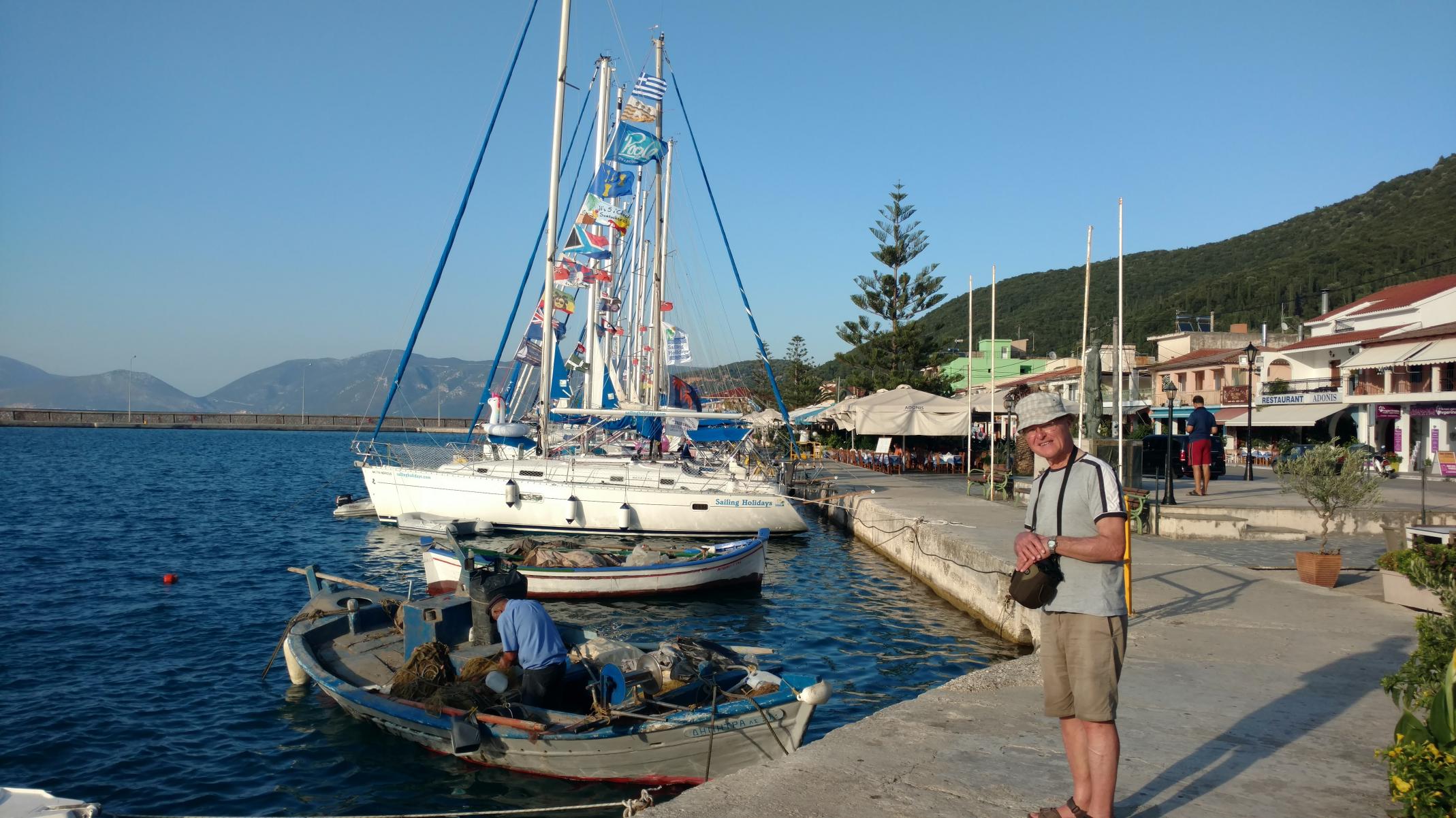 Nericus moored at the quayside at Sami, Kefalonia, Greece, 13th Sept, 2018.