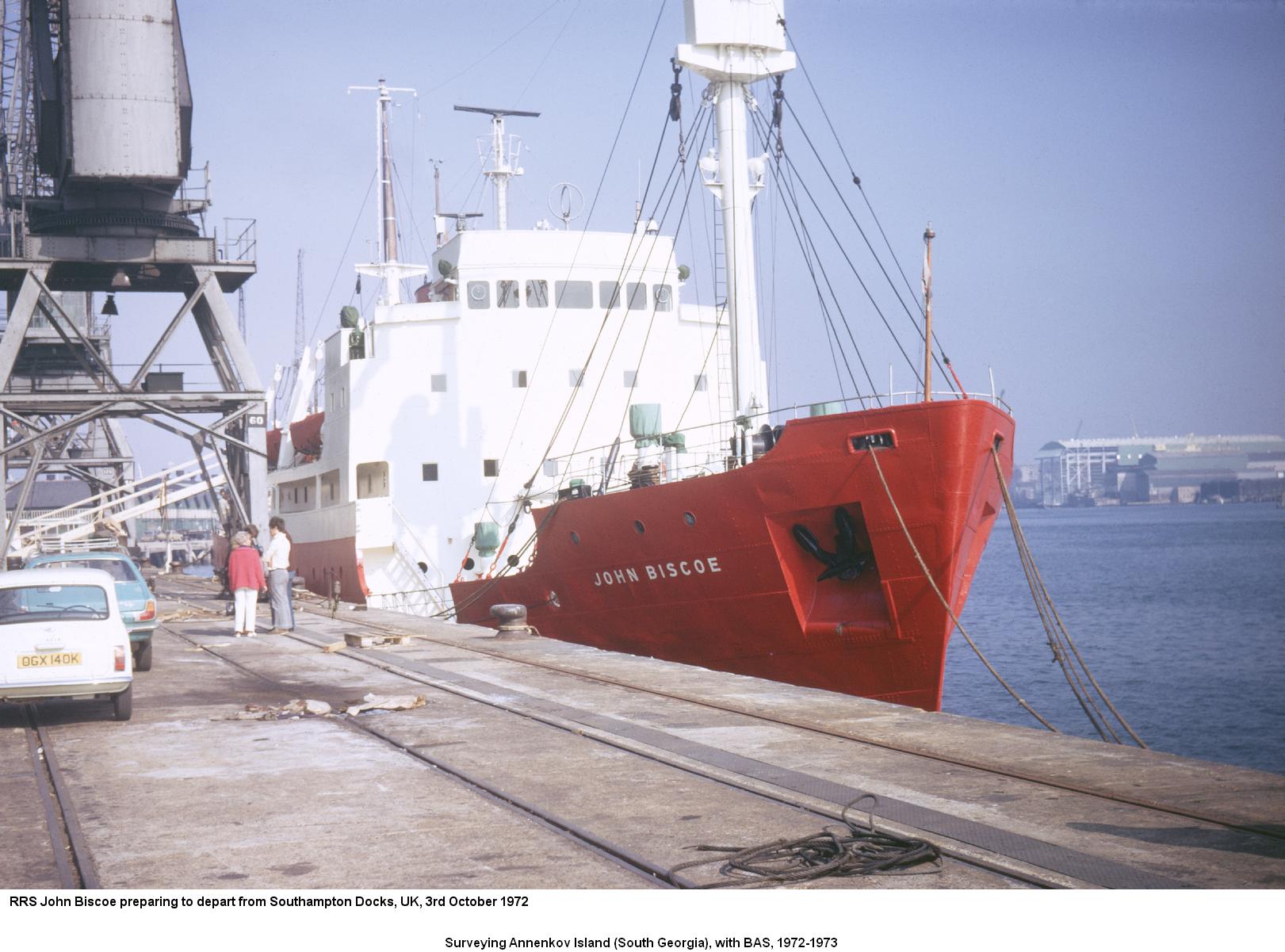 Departing Southampton Docks, 3rd October 1972.