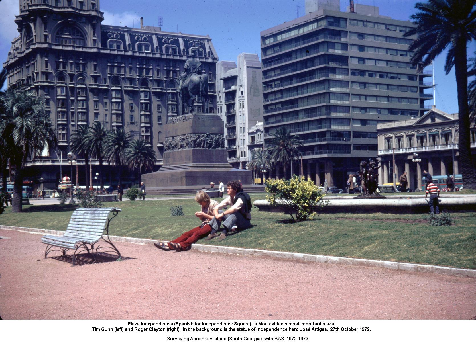 Plaza Independencia, Montevideo, Uruguay, 27th October 1972.