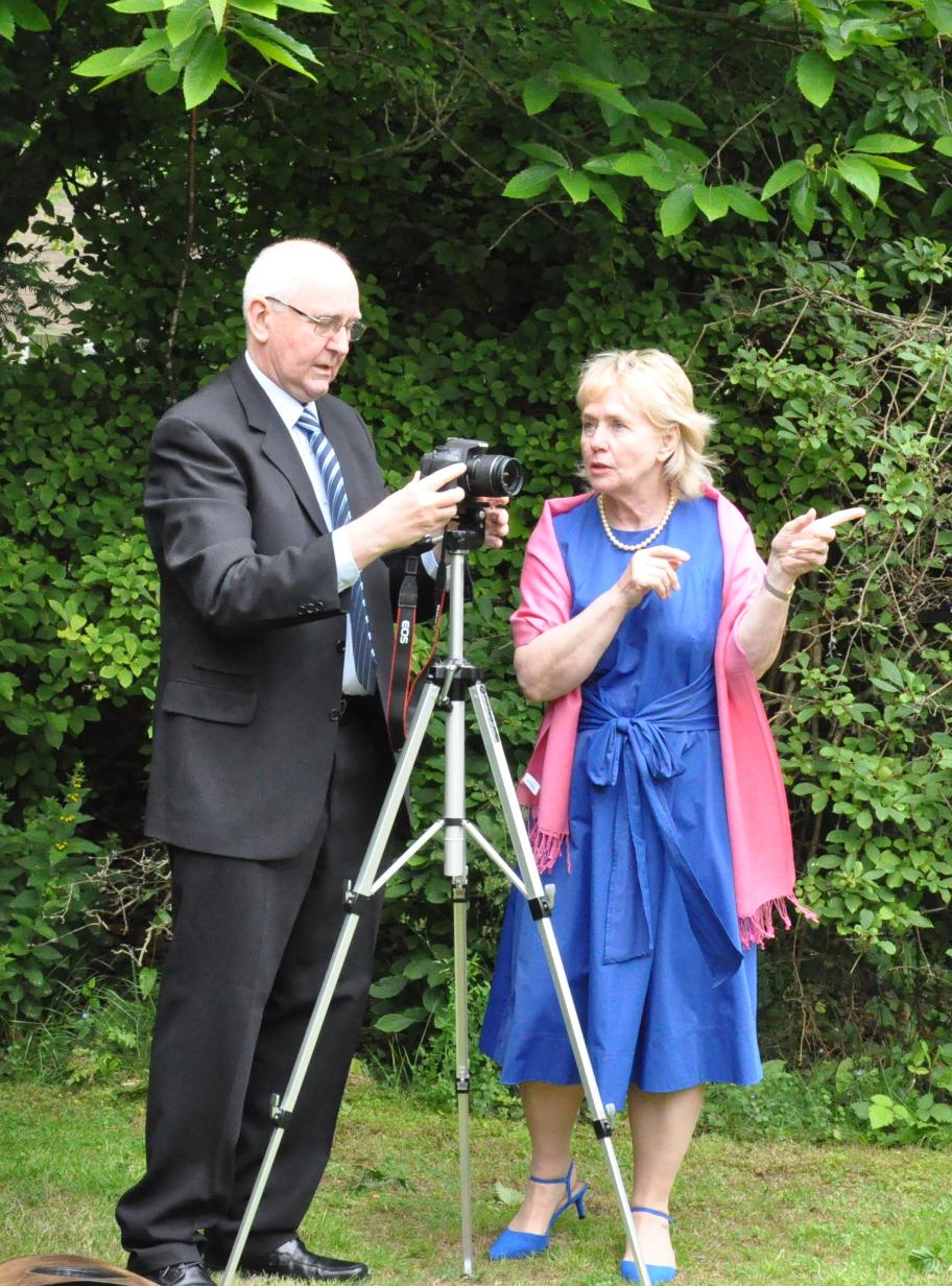 Monday 5th June, Photographic Deliberations outside the Watford Quaker Meeting House (Photo by Bedri).