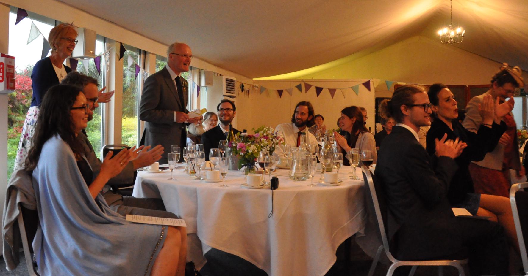 [Monday 5th June, in the Marquee at Hunton Park Hotel (photo by Bedri).