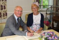 Monday 5th June, Tim Signing the Register at the Watford Quaker Meeting House.