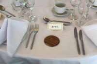 Monday morning 5th June, detail showing coaster on the Laburnum table, Hunton Park Hotel